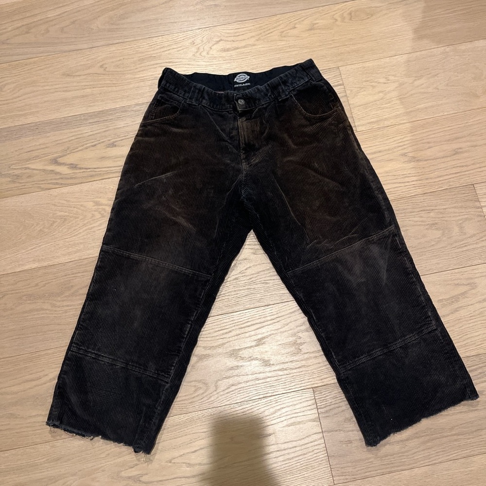 Black corduroy dickies double knee skateboarding pants
